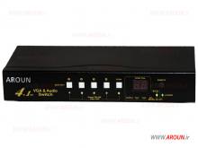 سویچر 4 کانال اتومات VGA AROUN با صدا 450 mhz - VGA Switch AROUN 4 port & sound & auto